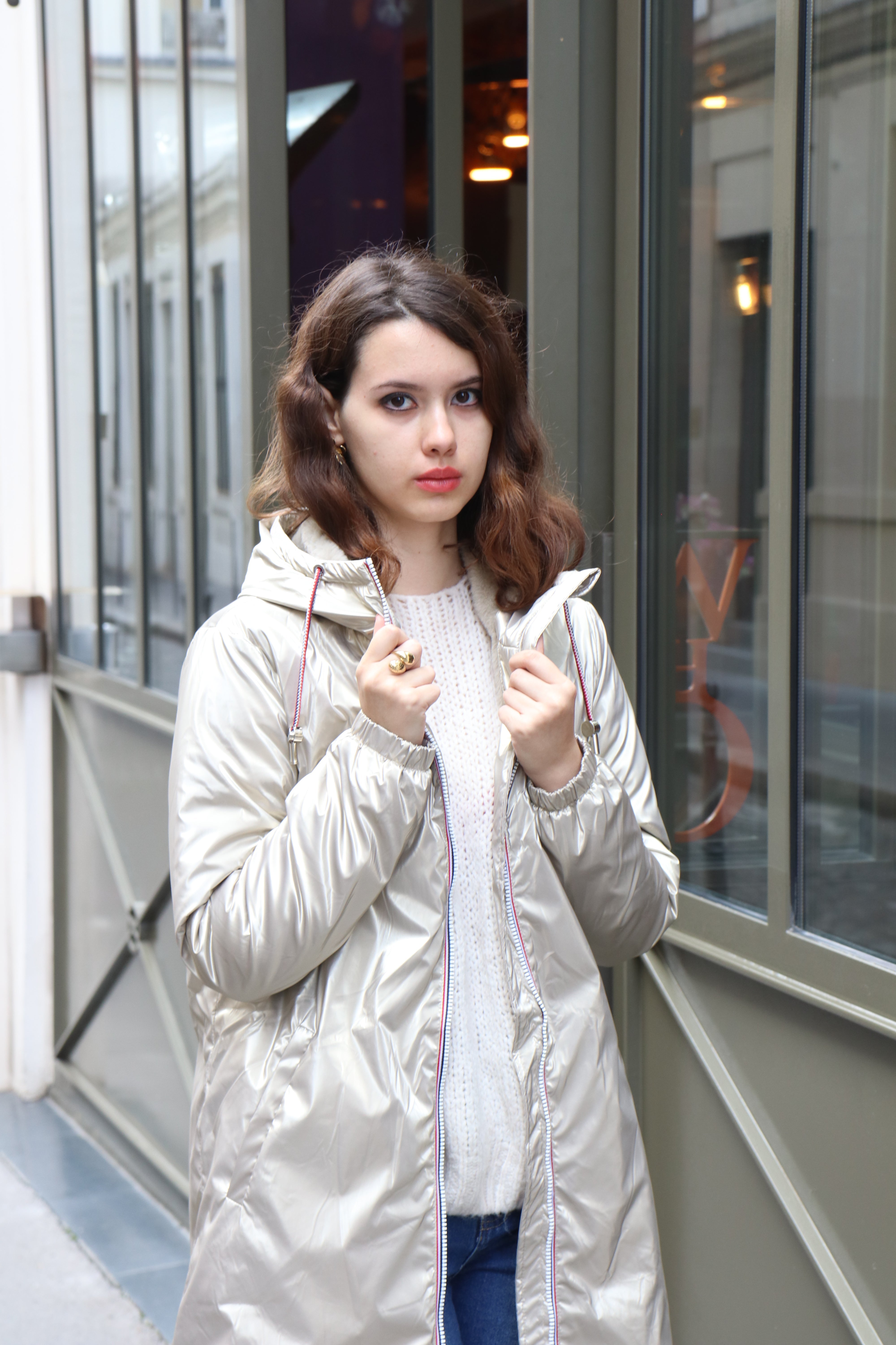 IMPERMEABLE LONG FOURRE AVEC CORDONS