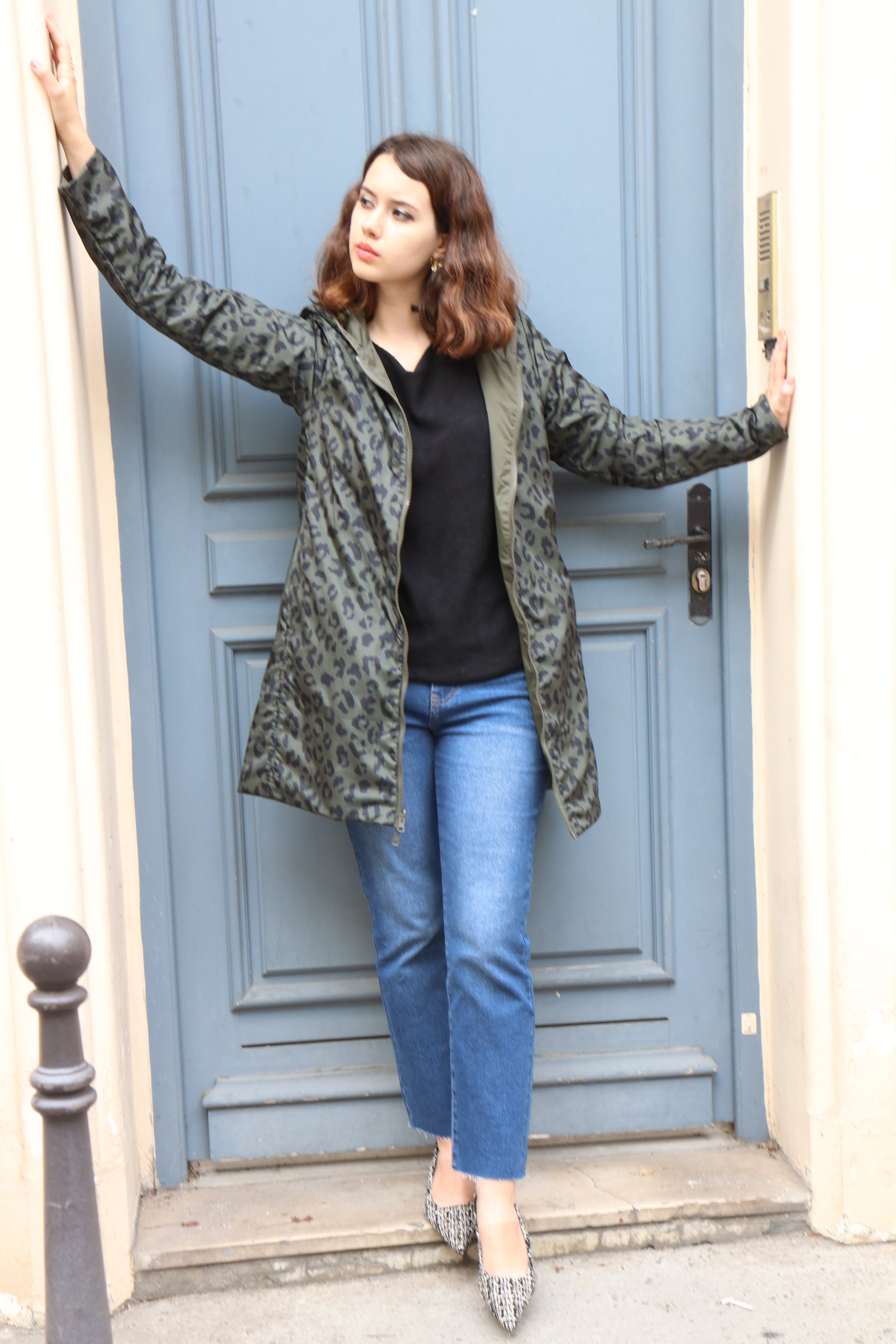 IMPERMEABLE LONG MI-SAISON LEOPARD