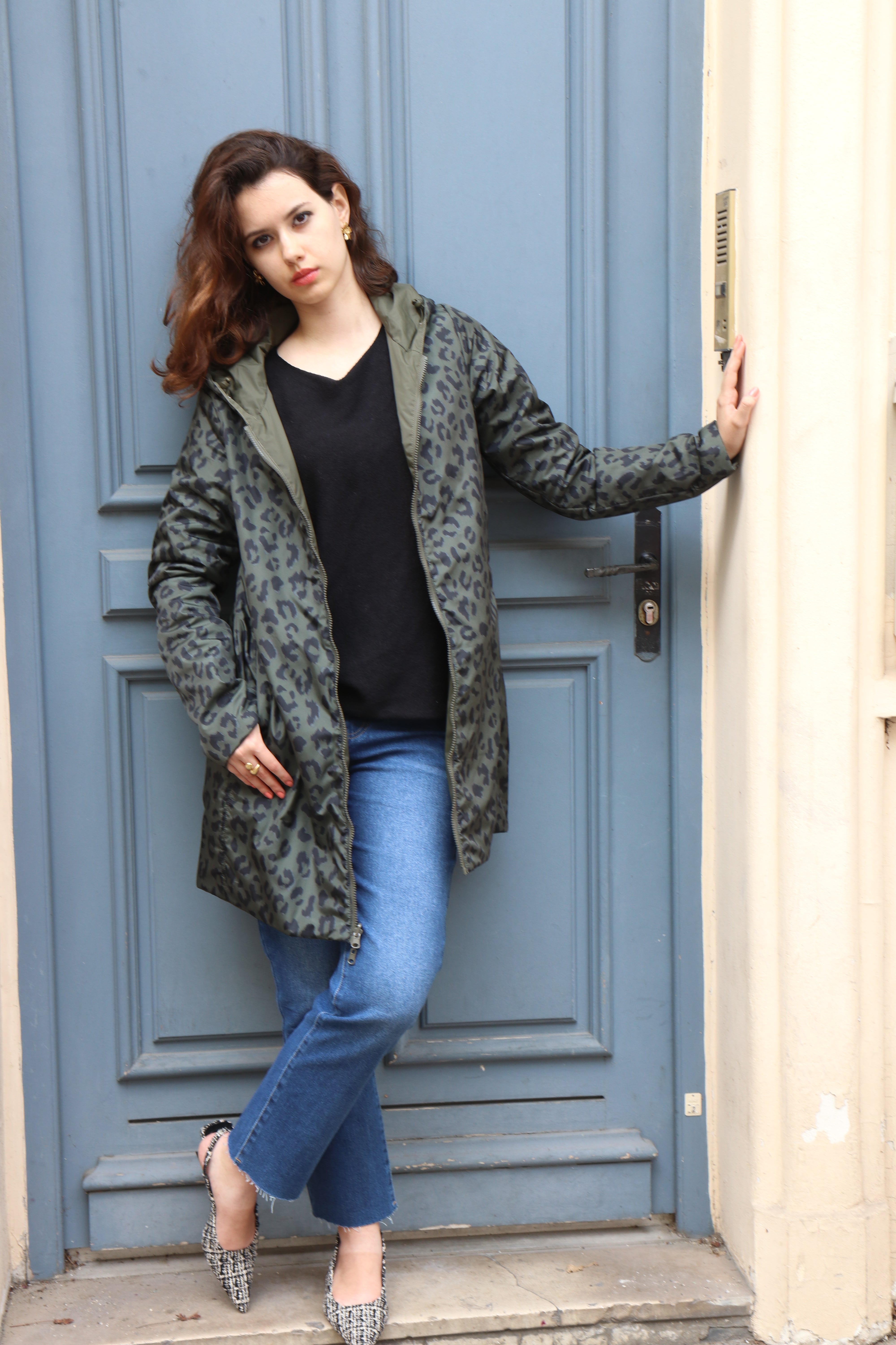 IMPERMEABLE LONG MI-SAISON LEOPARD