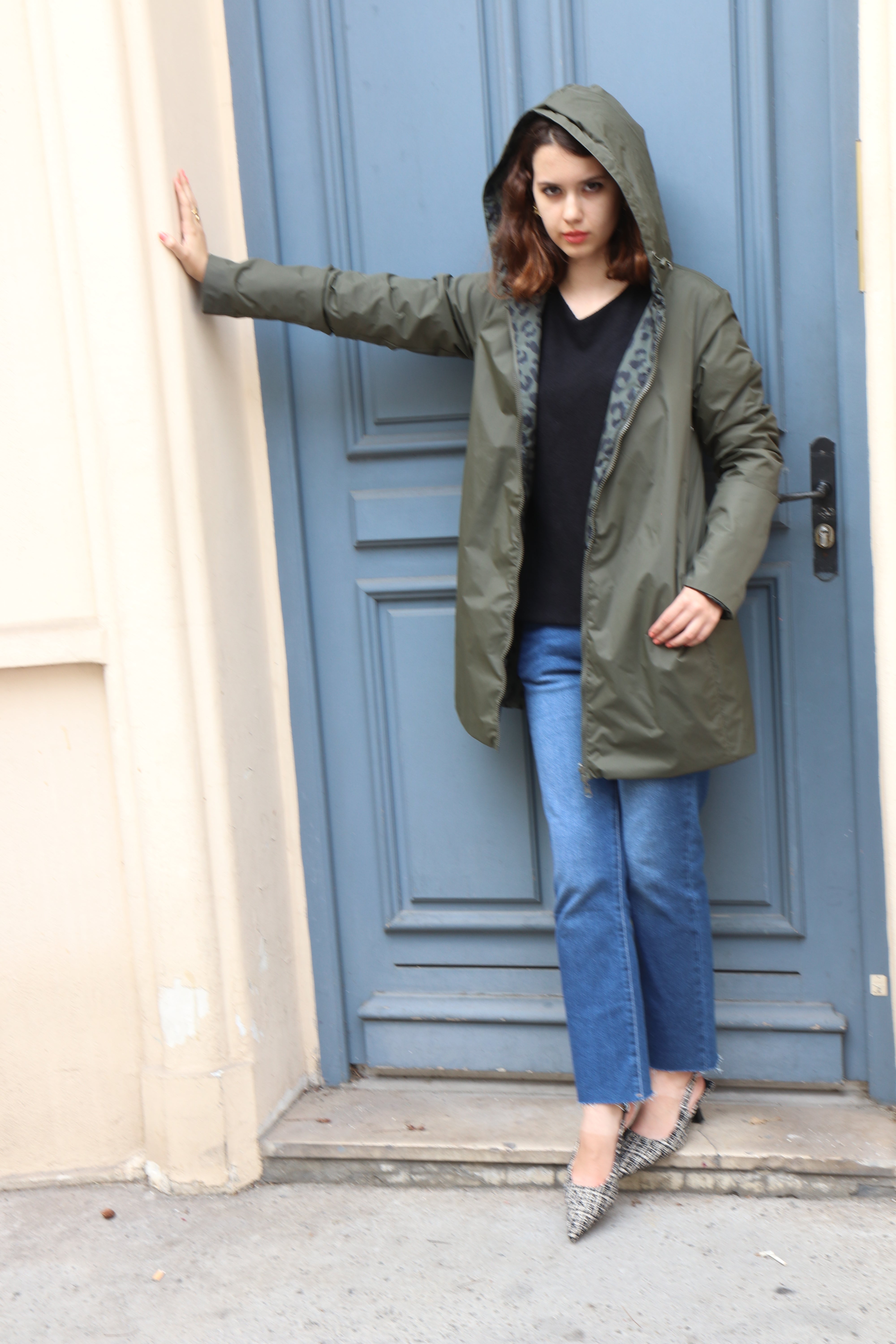 IMPERMEABLE LONG MI-SAISON LEOPARD