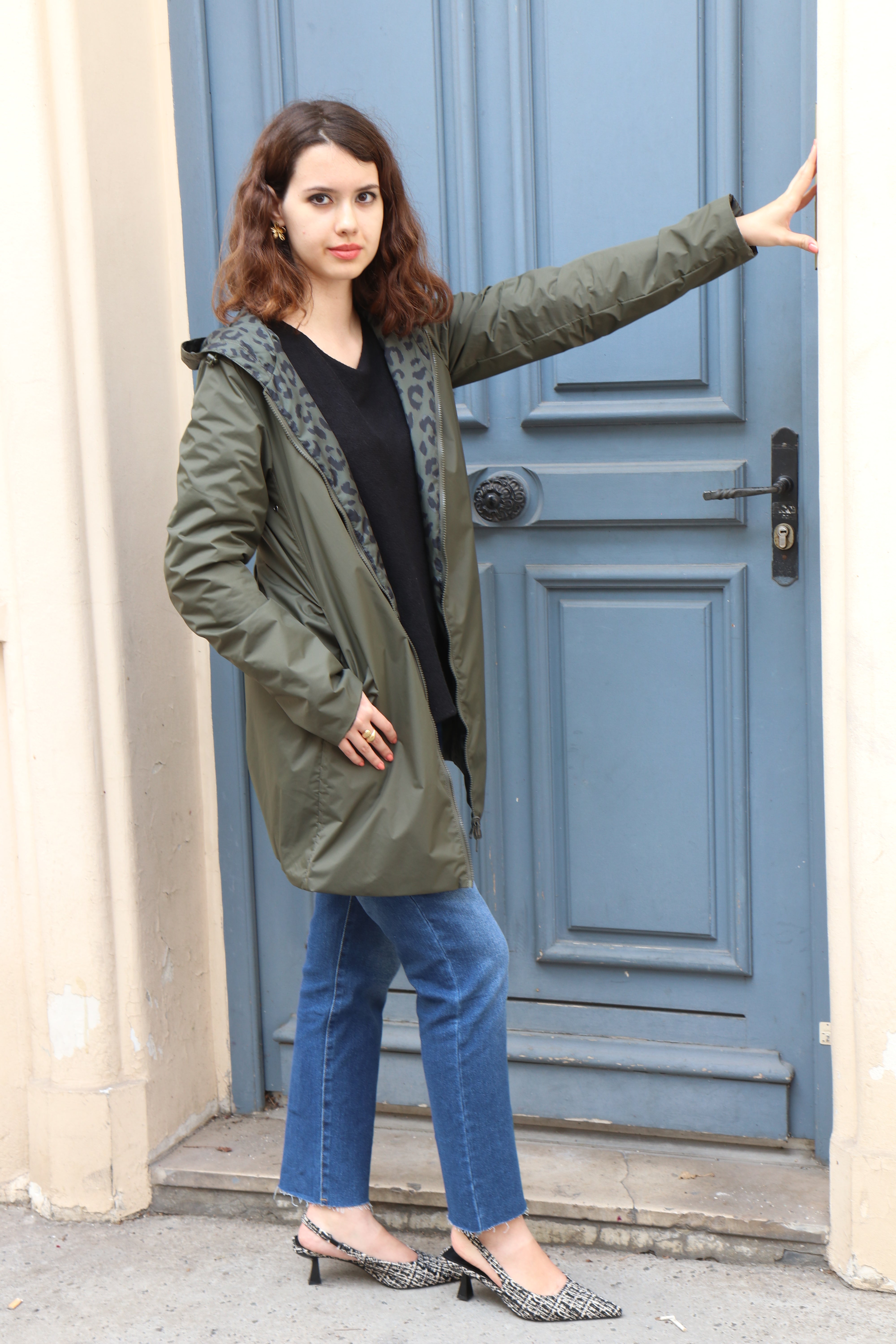 IMPERMEABLE LONG MI-SAISON LEOPARD