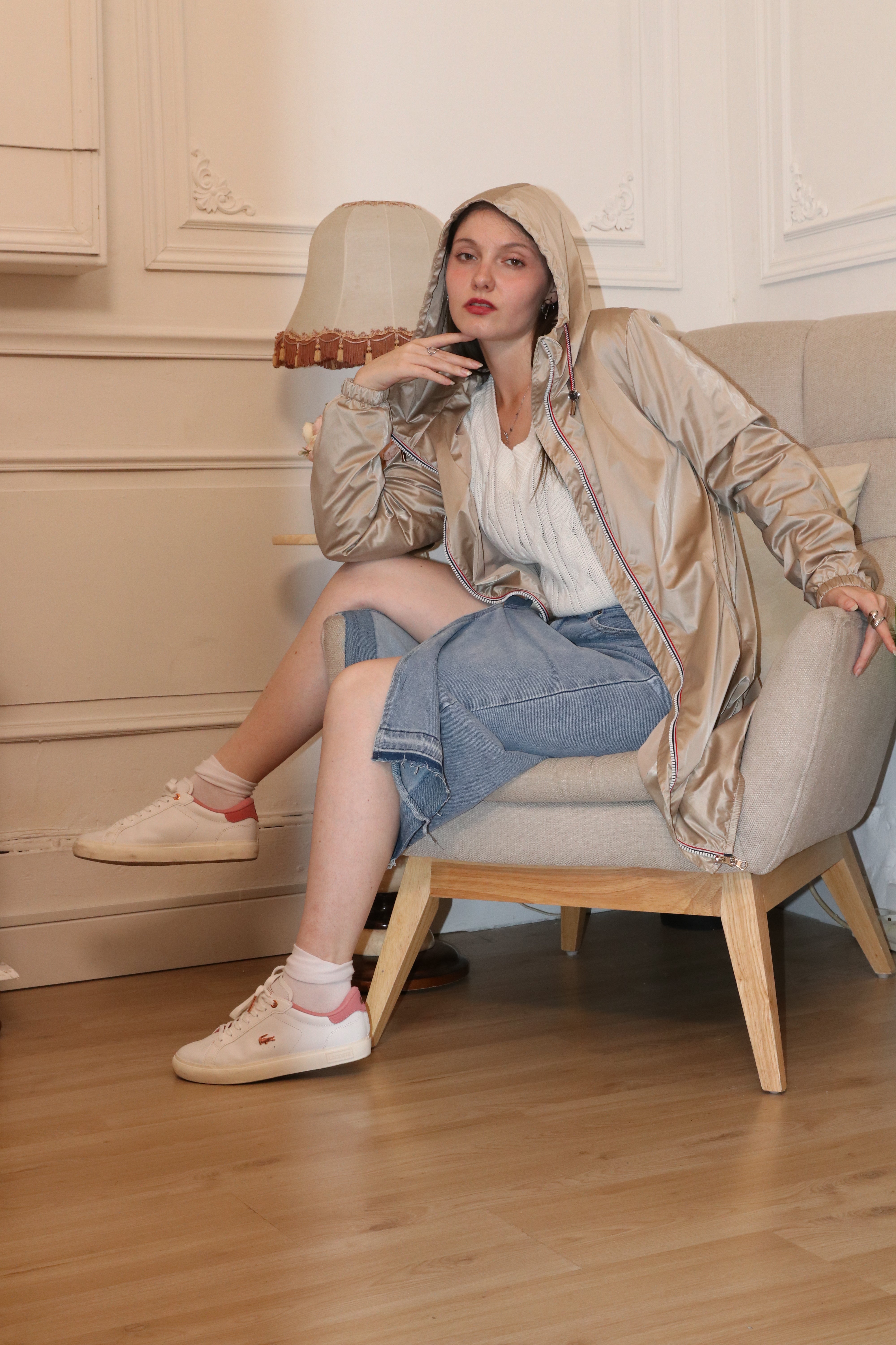 IMPERMEABLE LONG LEGER LAURA JO DORE SABLE