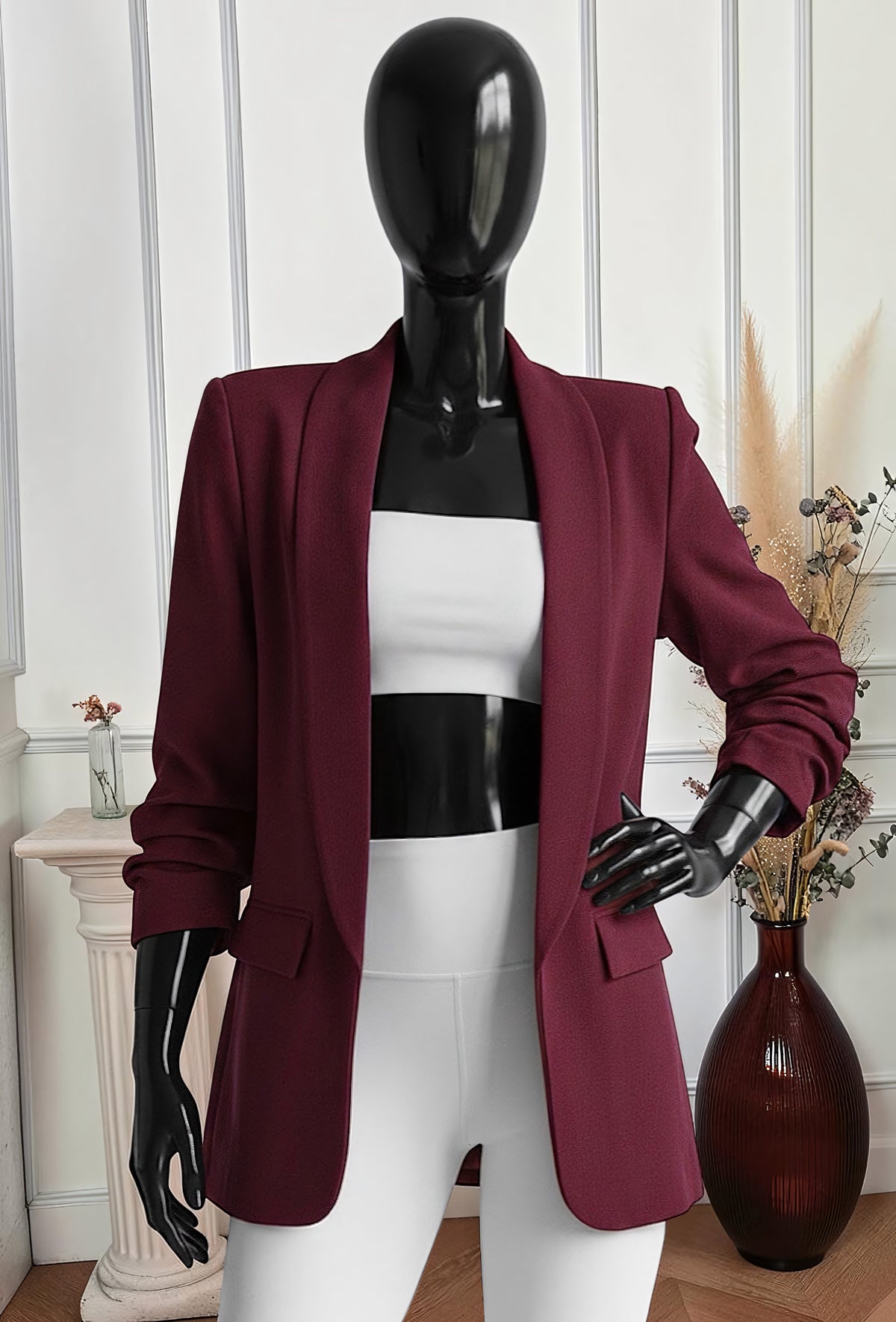 Blazer Bordeaux avec Doublure – La Muse Parisienne – vue 1