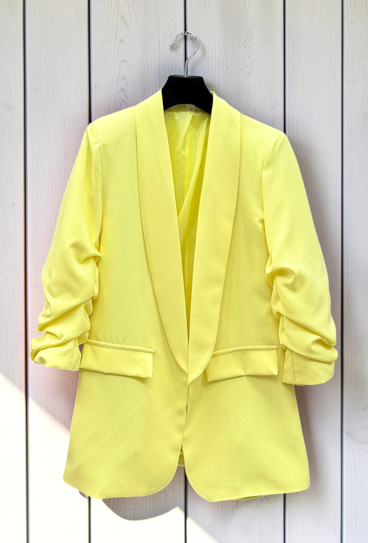 Blazer Jaune Clair avec Doublure – La Muse Parisienne – vue 2