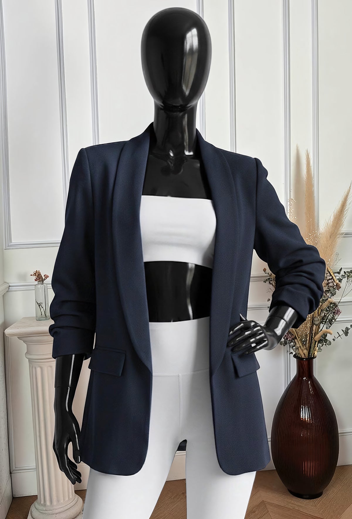Blazer Marine avec Doublure – La Muse Parisienne – vue 1