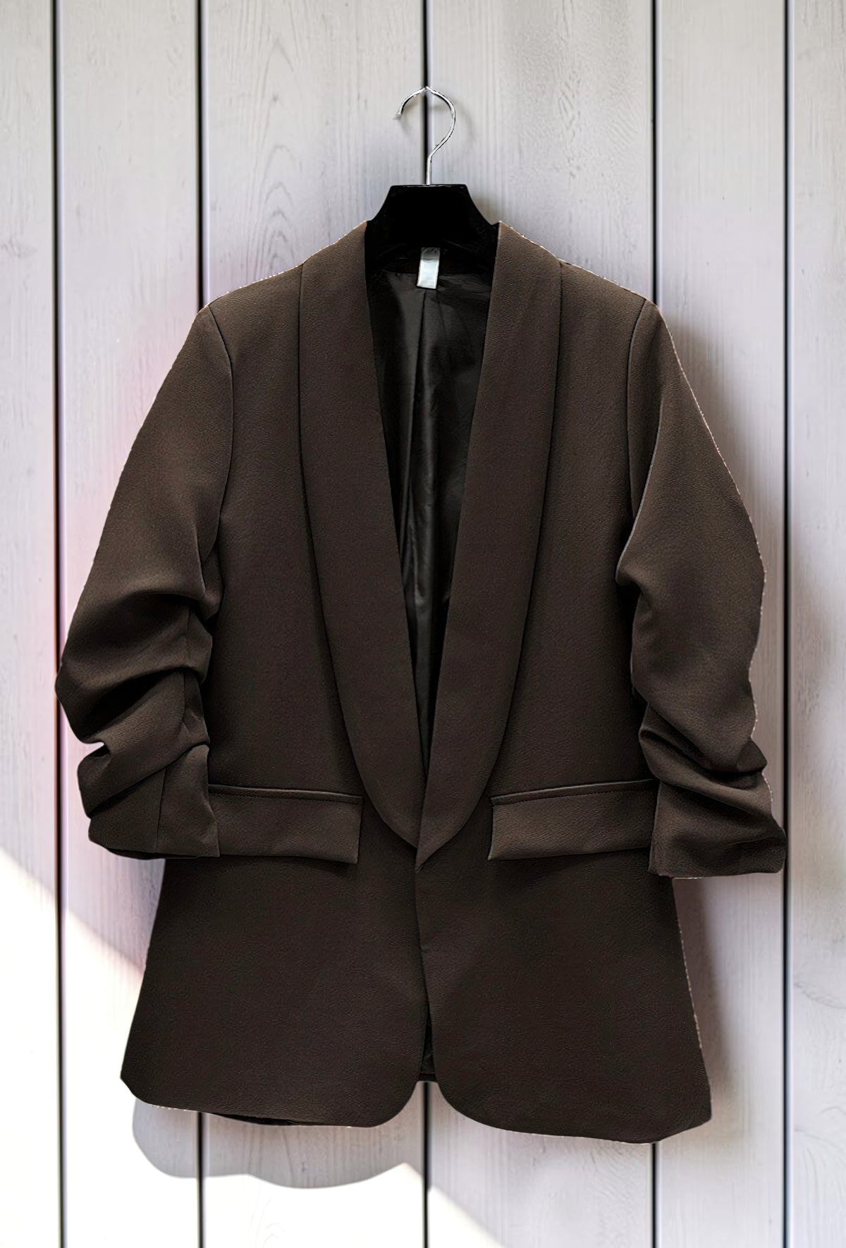 Blazer Marron Foncé avec Doublure – La Muse Parisienne – vue 2