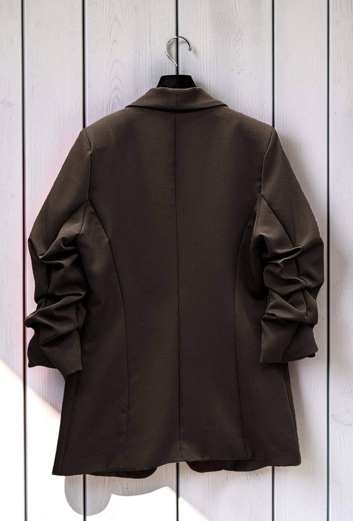Blazer Marron Foncé avec Doublure – La Muse Parisienne – vue 3