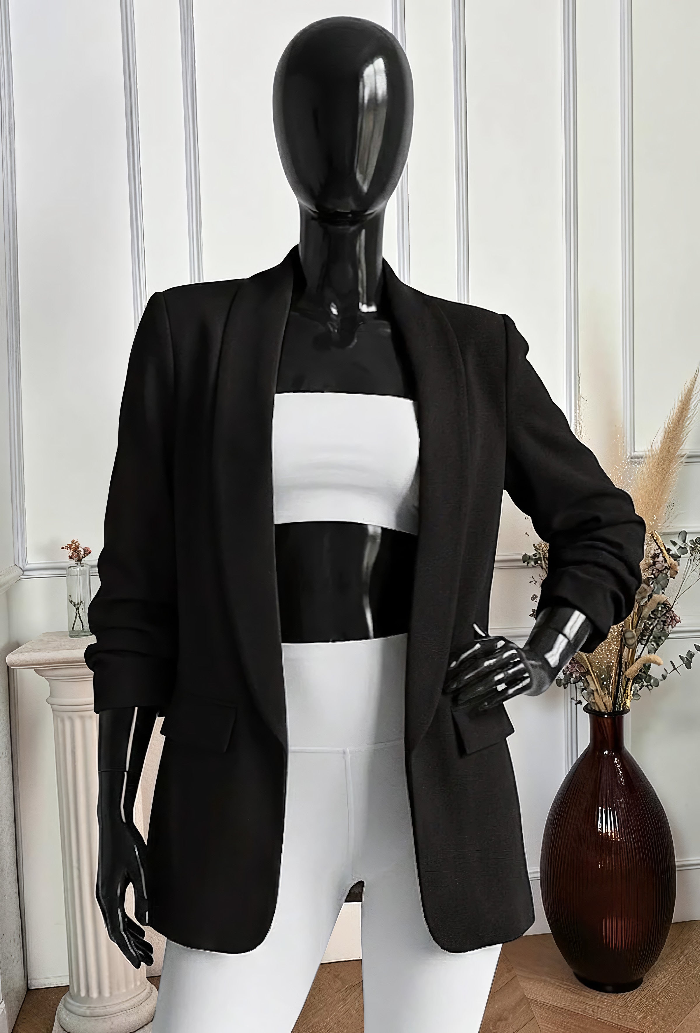 Blazer Noir avec Doublure – La Muse Parisienne – vue 1