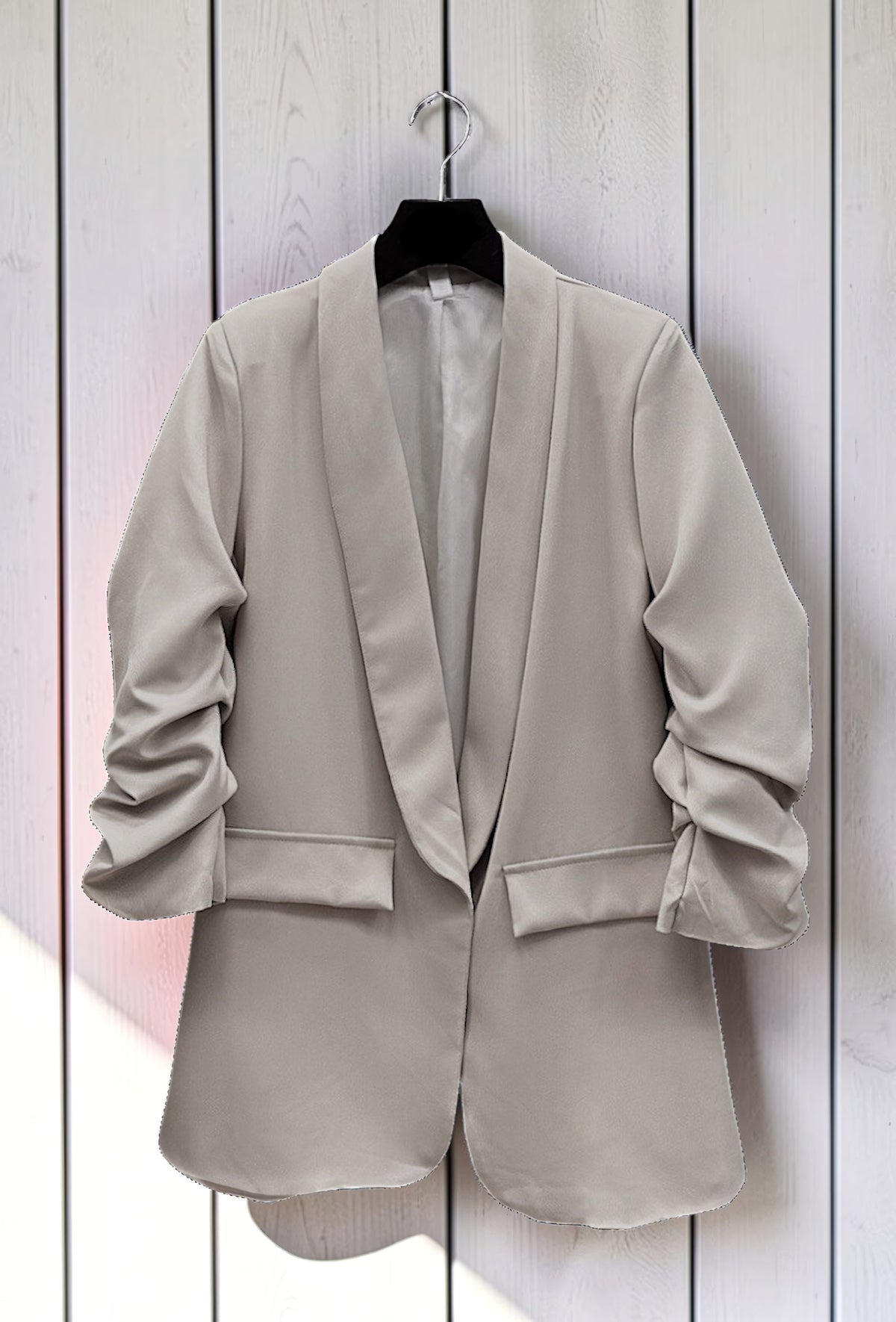 Blazer Taupe avec Doublure – La Muse Parisienne – vue 2