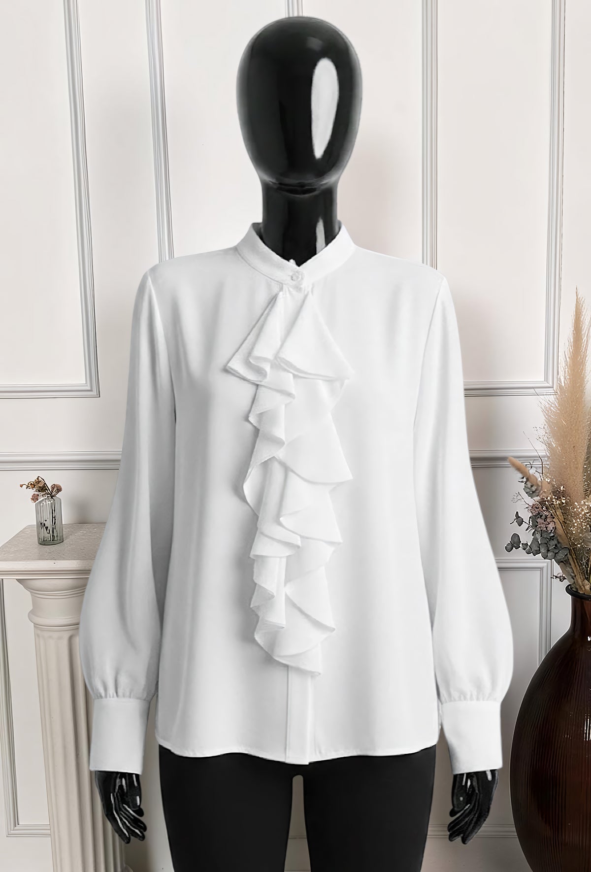 Chemisier Blanc en Voile Épais – La Muse Parisienne – vue 1