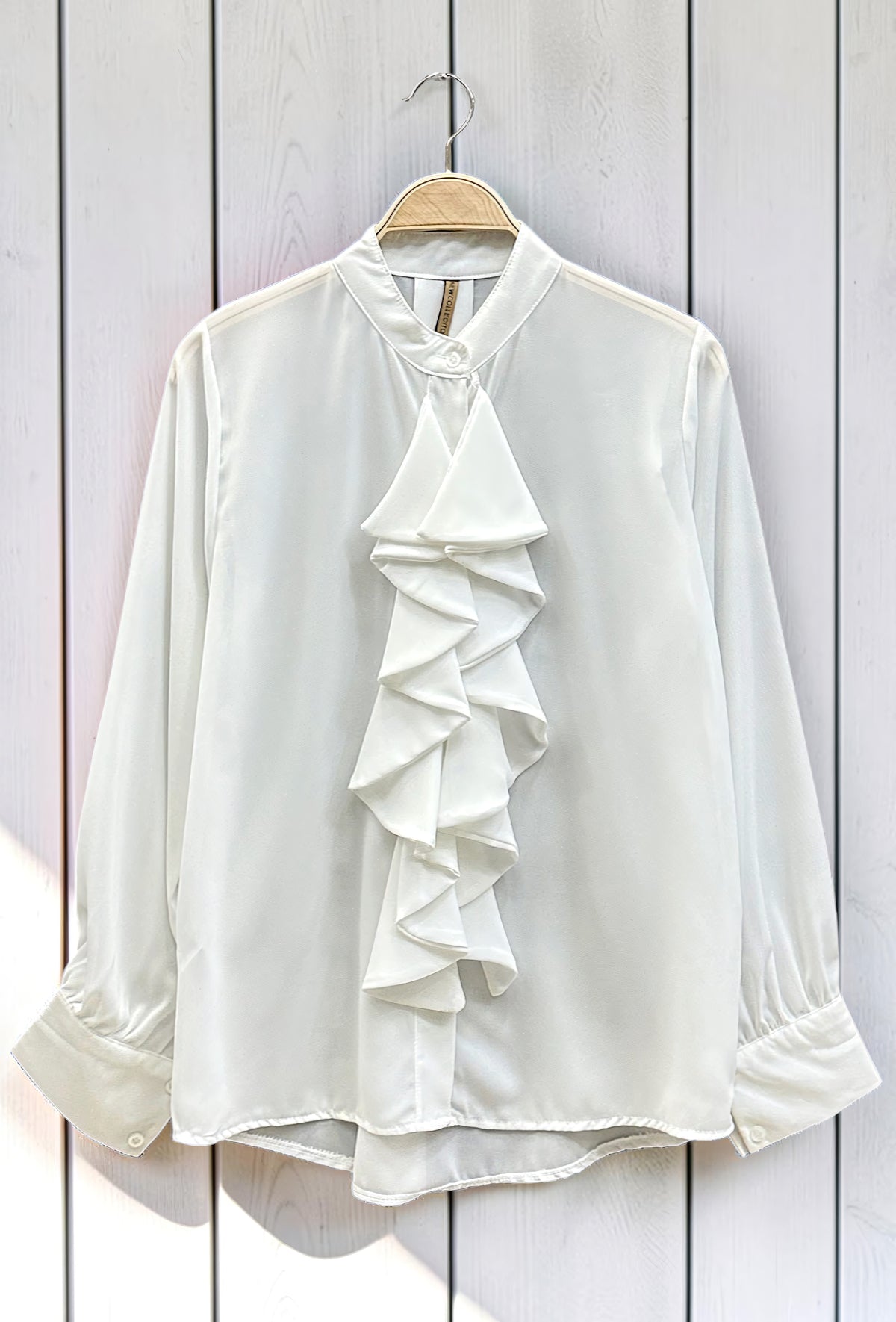 Chemisier Blanc en Voile Épais – La Muse Parisienne – vue 3