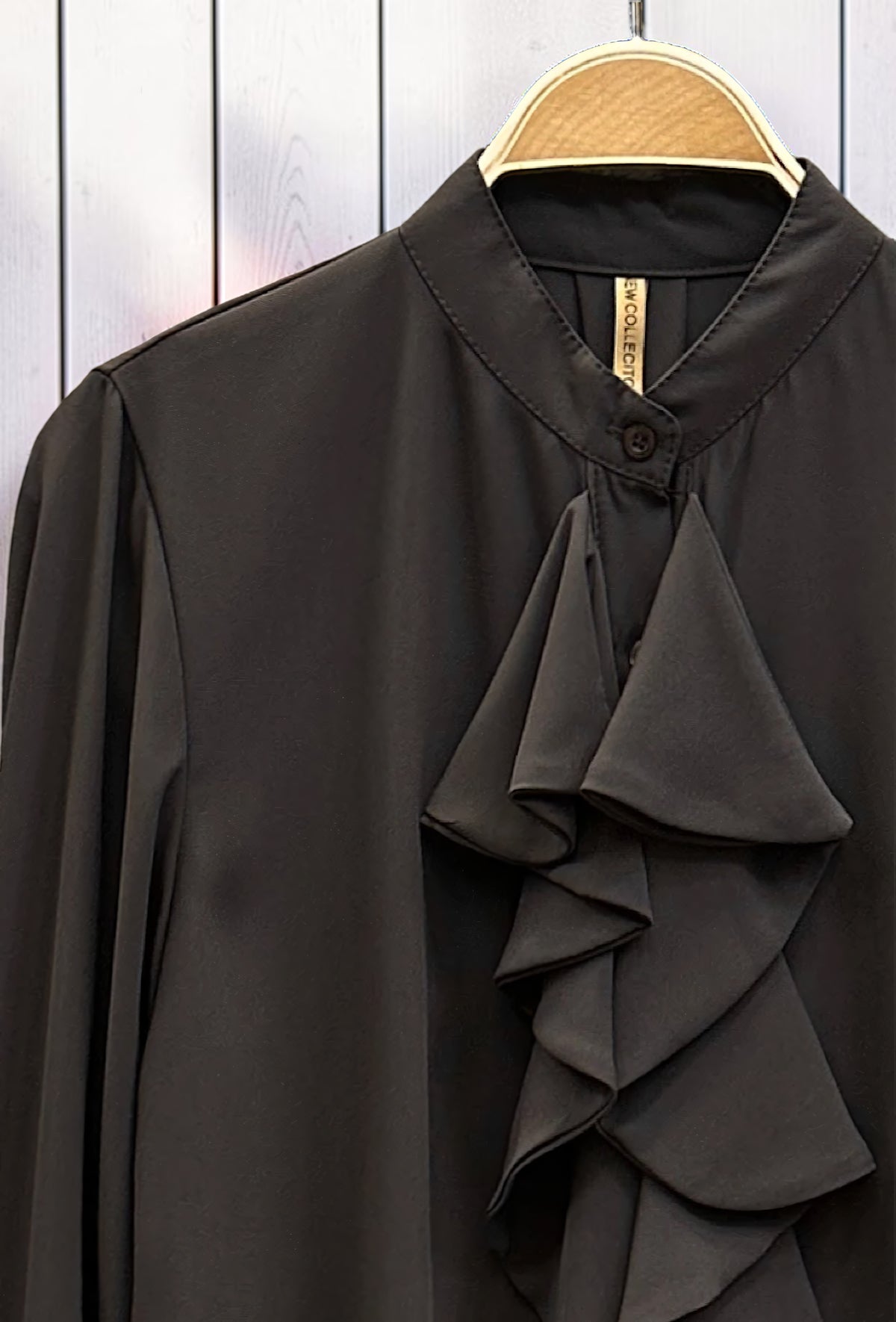 Chemisier Marron Foncé en Voile Épais – La Muse Parisienne – vue 2