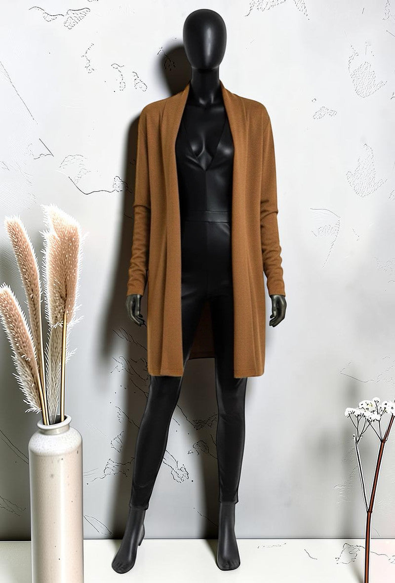 Gilet en Maille Douce et Agréable à Porter Brun