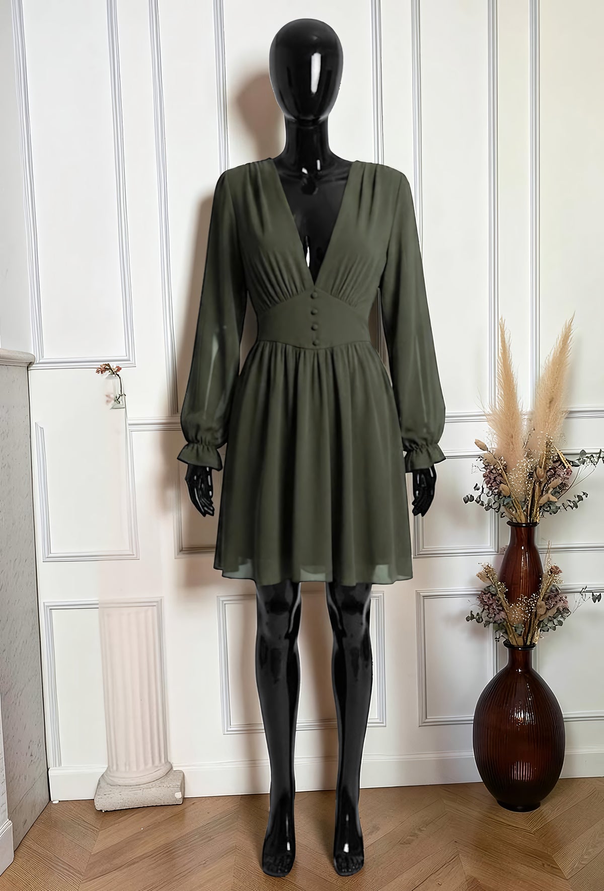 Robe Unie Élastique Dos – La Muse Parisienne