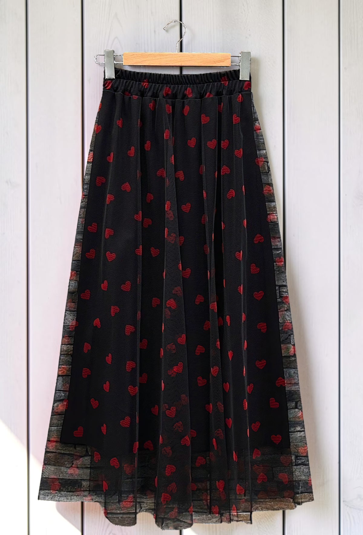 Jupe en Tulle Fluide Doublée Rouge – La Muse Parisienne – vue 2