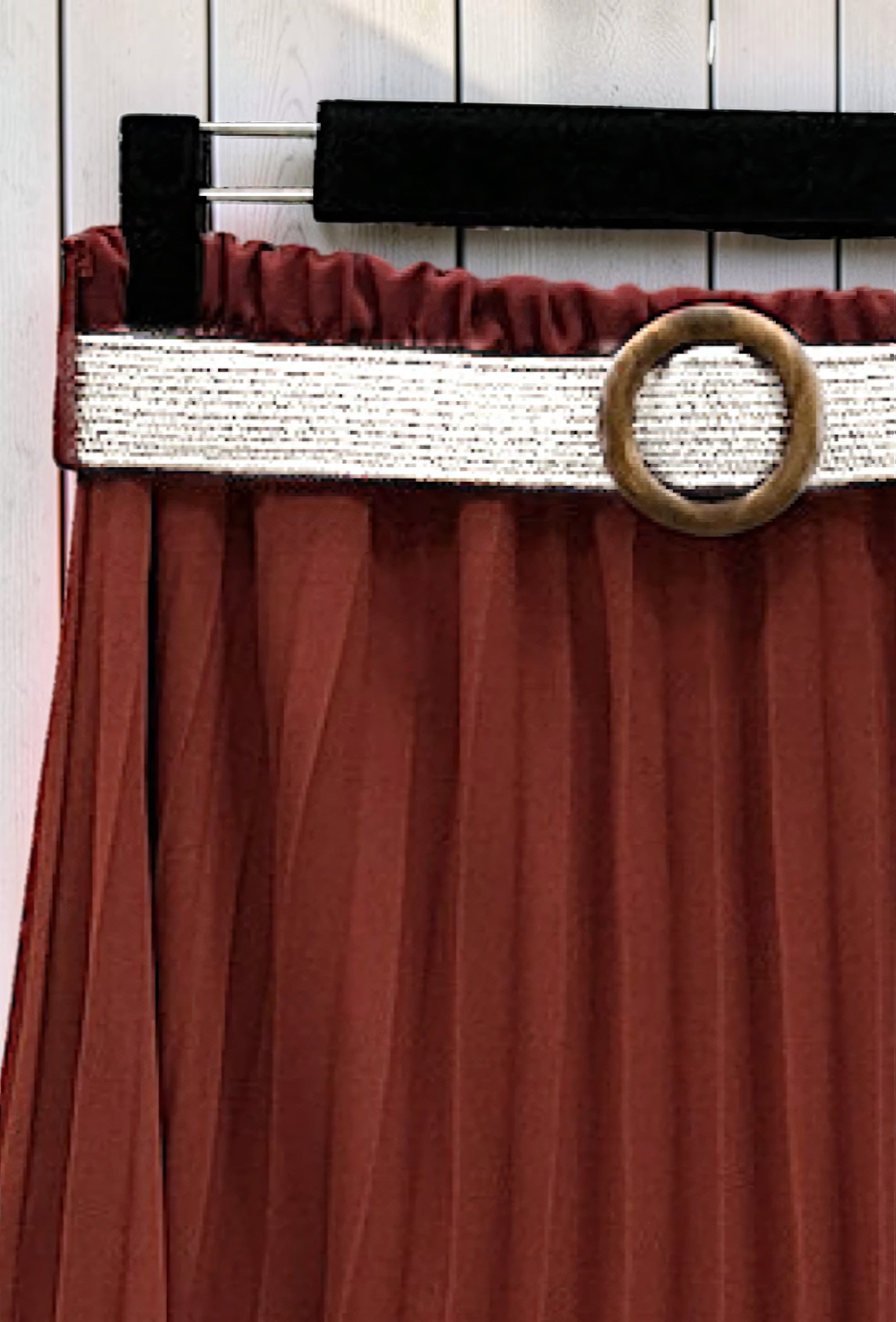 Jupe Plissée Fluide Doublée avec Ceinture Terracotta – La Muse Parisienne – vue 4