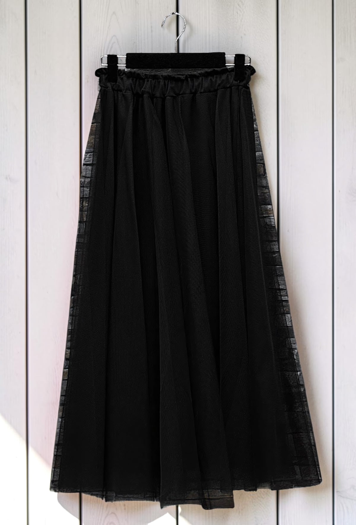 Jupe en Tulle Romantique Doublée Noir – La Muse Parisienne – vue 2