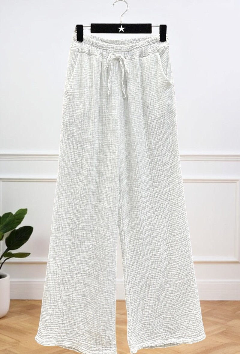 🌟 Nouvelle Collection 2025 : Pantalons en Gaze de Coton à Poches Avant 🌟