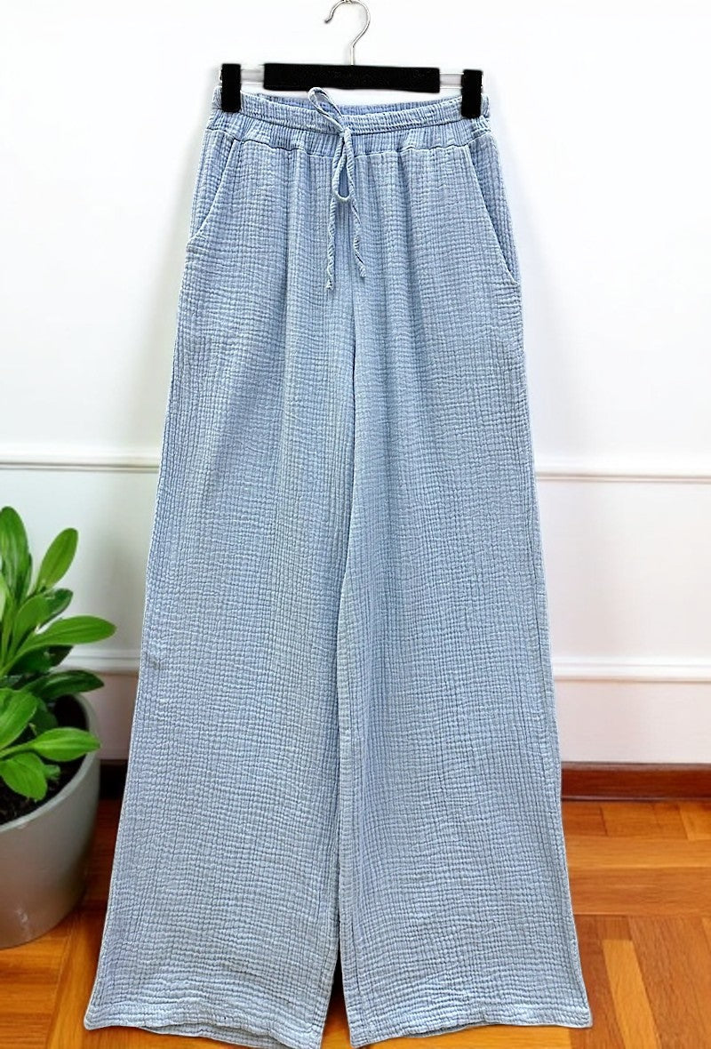 🌟 Nouvelle Collection 2025 : Pantalons en Gaze de Coton à Poches Avant 🌟