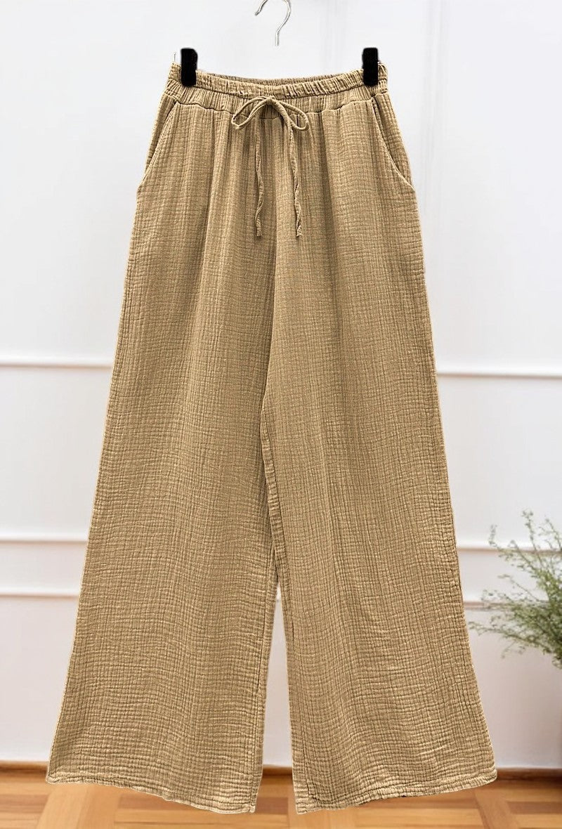 🌟 Nouvelle Collection 2025 : Pantalons en Gaze de Coton à Poches Avant 🌟