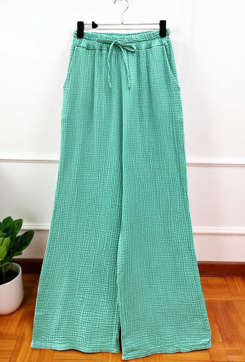 🌟 Nouvelle Collection 2025 : Pantalons en Gaze de Coton à Poches Avant 🌟