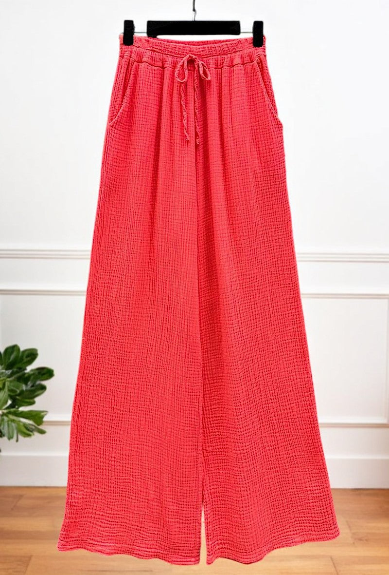 🌟 Nouvelle Collection 2025 : Pantalons en Gaze de Coton à Poches Avant 🌟