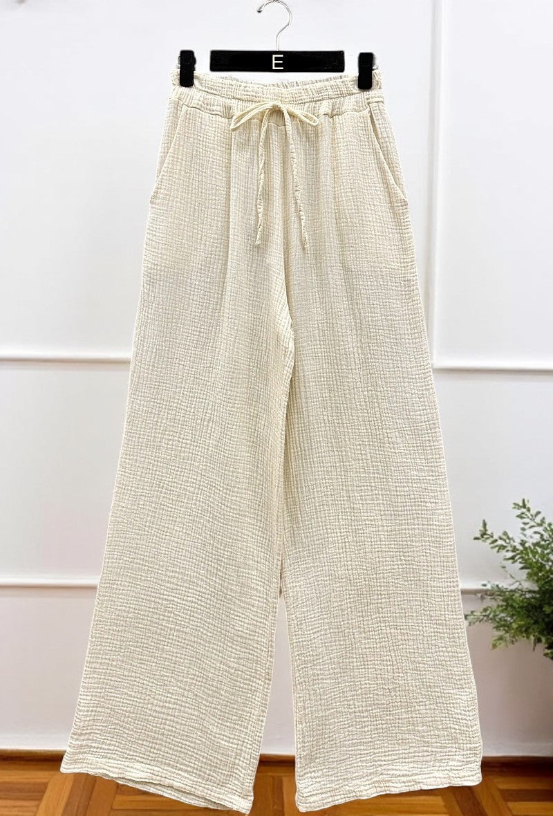 🌟 Nouvelle Collection 2025 : Pantalons en Gaze de Coton à Poches Avant 🌟
