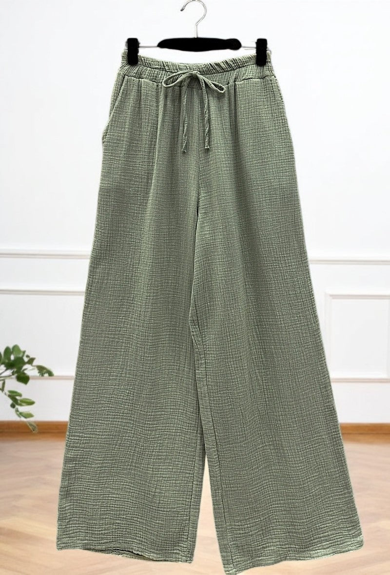 🌟 Nouvelle Collection 2025 : Pantalons en Gaze de Coton à Poches Avant 🌟
