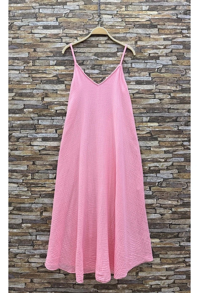 ROBE COURTE FLUIDE EN GAZE DE COTON