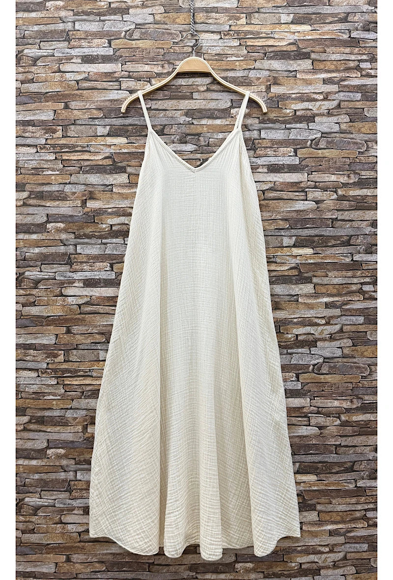 ROBE COURTE FLUIDE EN GAZE DE COTON