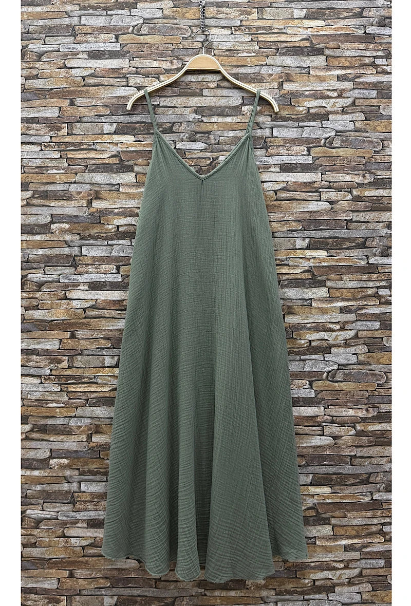 ROBE COURTE FLUIDE EN GAZE DE COTON