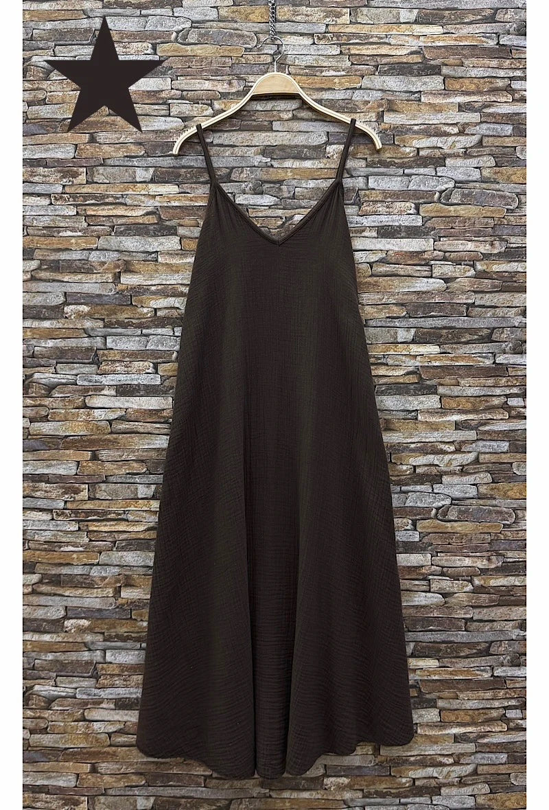 ROBE COURTE FLUIDE EN GAZE DE COTON