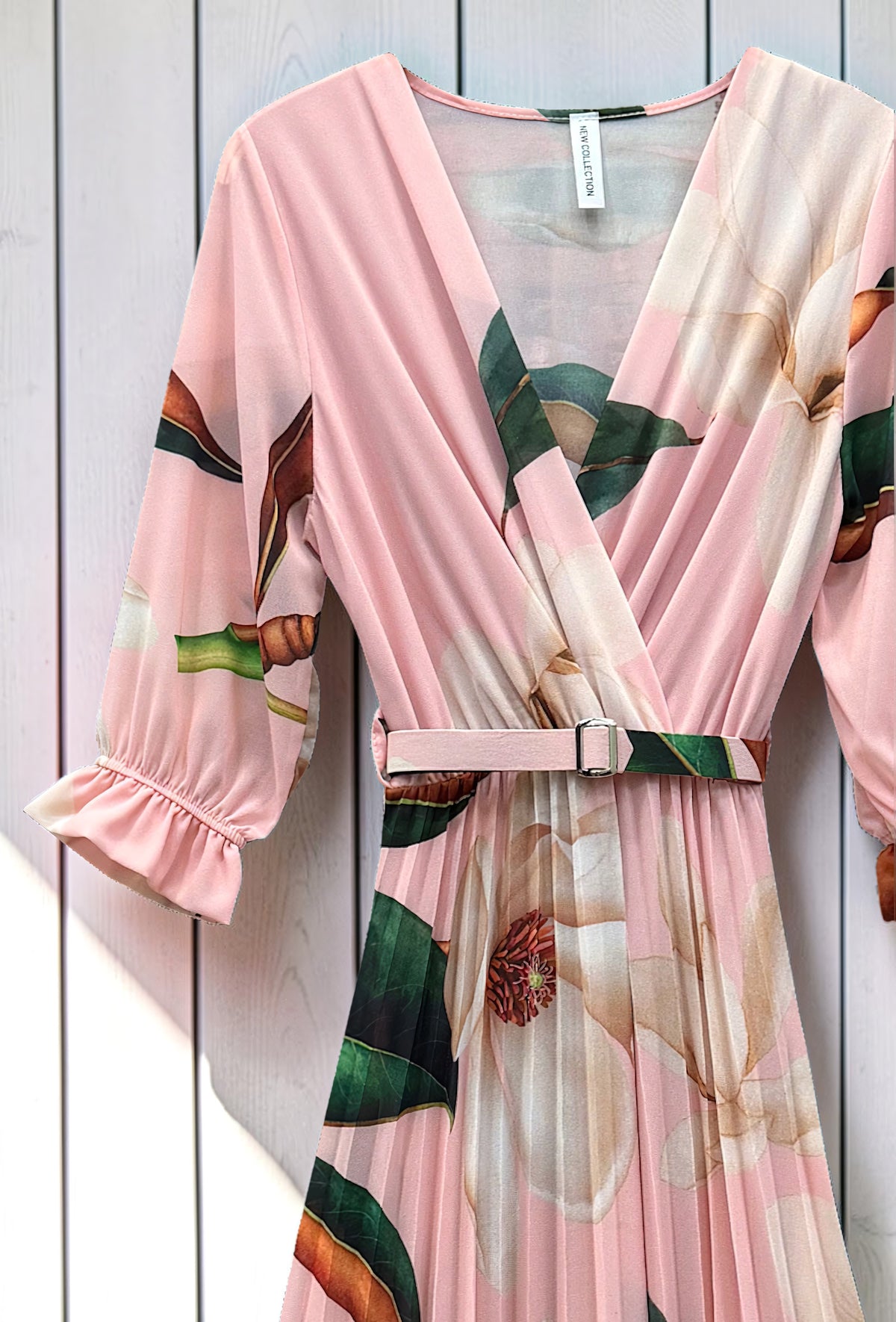 Robe Plissée avec Ceinture Blush – La Muse Parisienne – vue 2