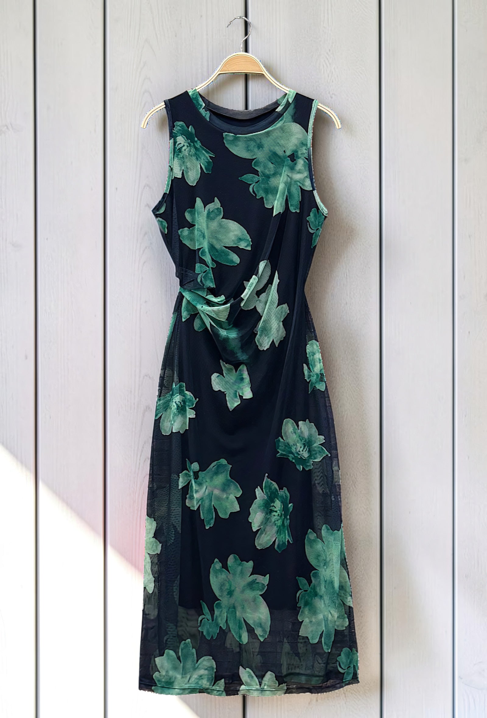 Robe Imprimée Manches Longues Doublée Marine – La Muse Parisienne – vue 3