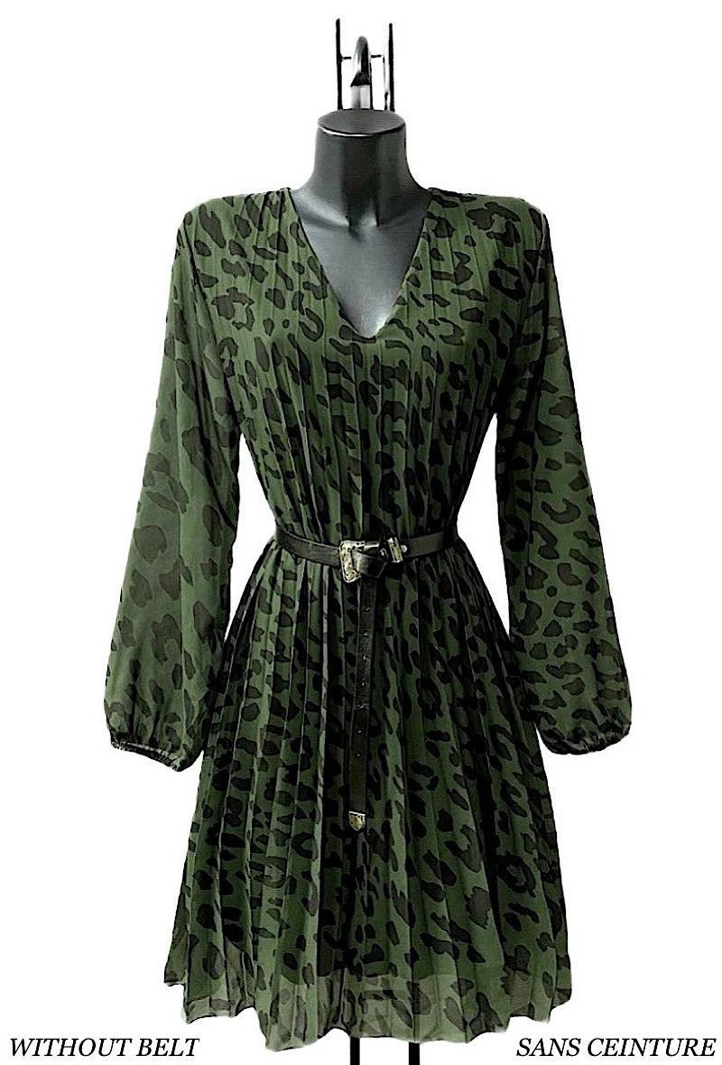 🌟 Nouvelle Collection : Robe courte léopard à Doublure en Viscose 🌟