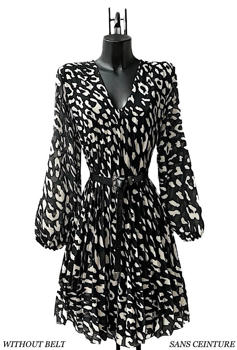 🌟 Nouvelle Collection : Robe courte léopard à Doublure en Viscose 🌟