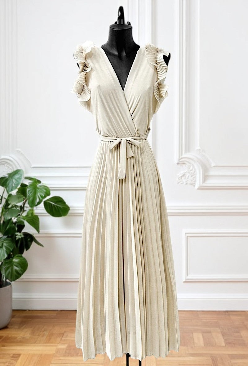 🌟 Nouvelle Collection 2025 : Robes Unies à Manches Froncées & Plissées 🌟