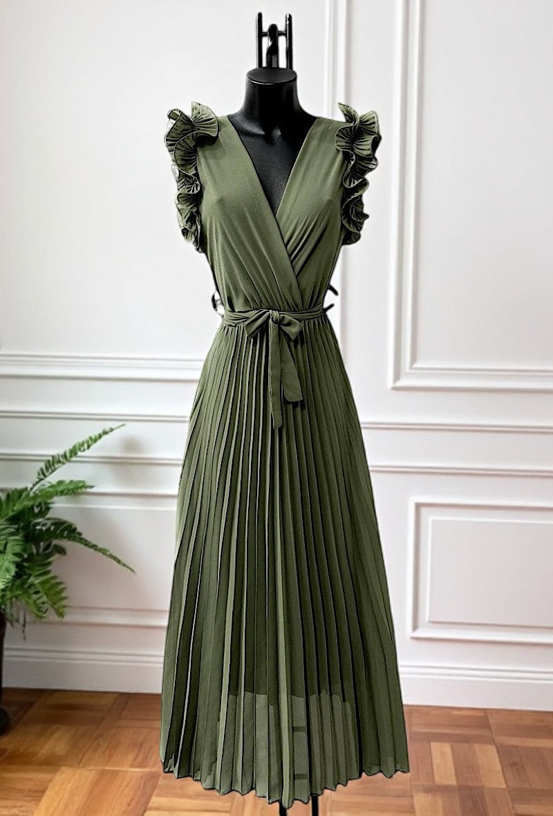 🌟 Nouvelle Collection 2025 : Robes Unies à Manches Froncées & Plissées 🌟