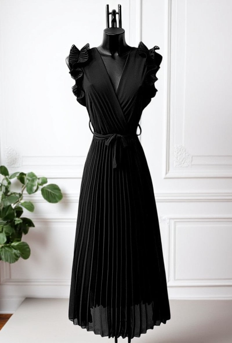 🌟 Nouvelle Collection 2025 : Robes Unies à Manches Froncées & Plissées 🌟