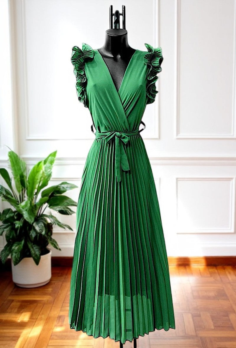 🌟 Nouvelle Collection 2025 : Robes Unies à Manches Froncées & Plissées 🌟