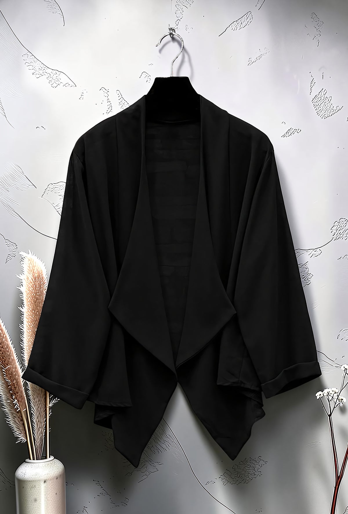 Blouse Ouverte en Voile Tendance Chic et Romantique Noir