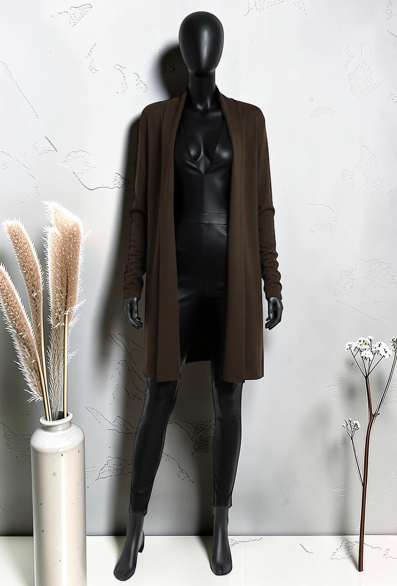 Gilet en Maille Douce et Agréable à Porter Marron Foncé