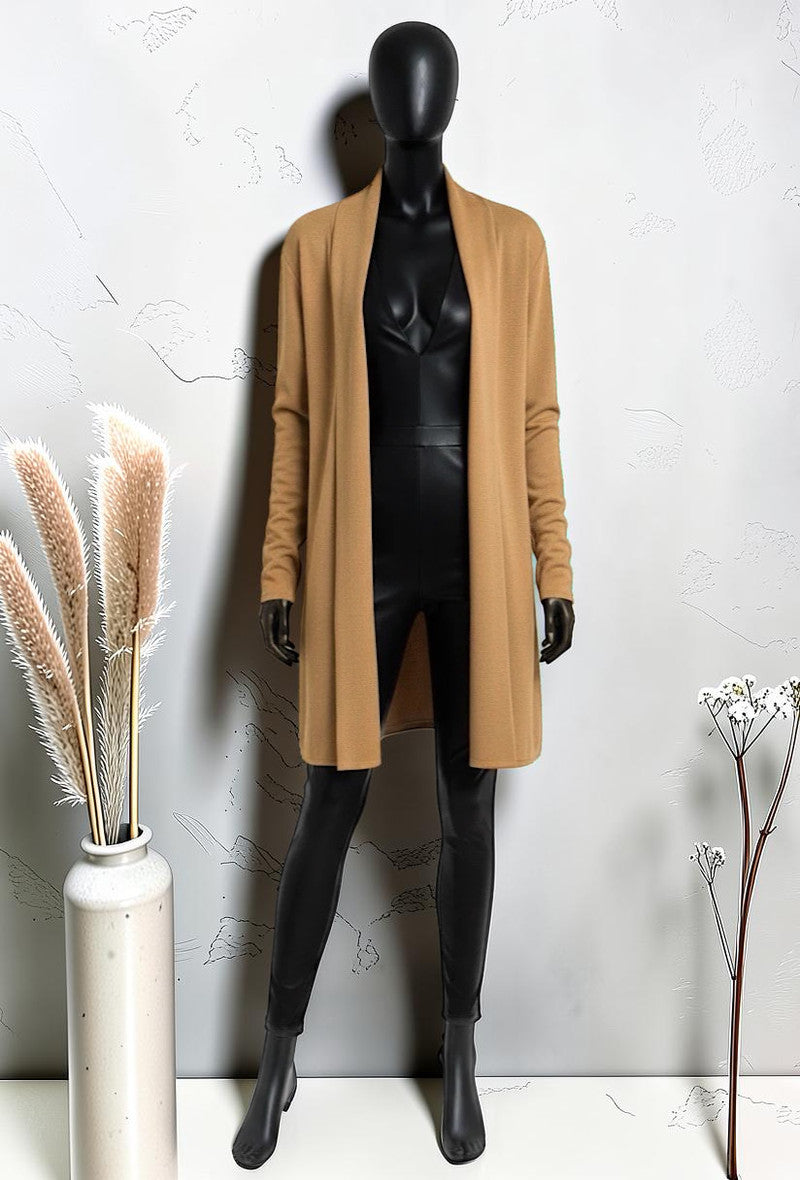 Gilet en Maille Douce et Agréable à Porter Caramel
