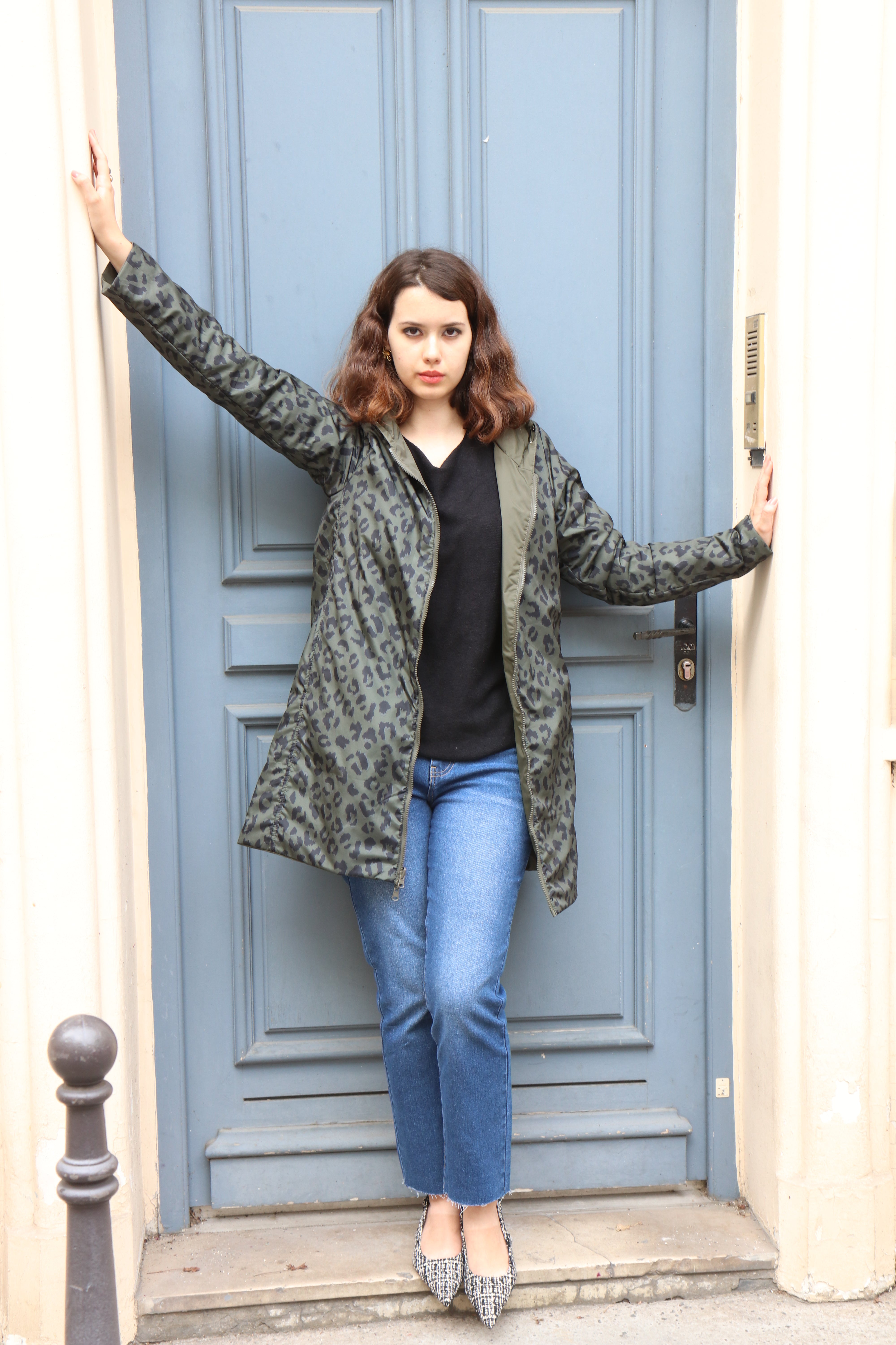IMPERMEABLE LONG MI-SAISON LEOPARD