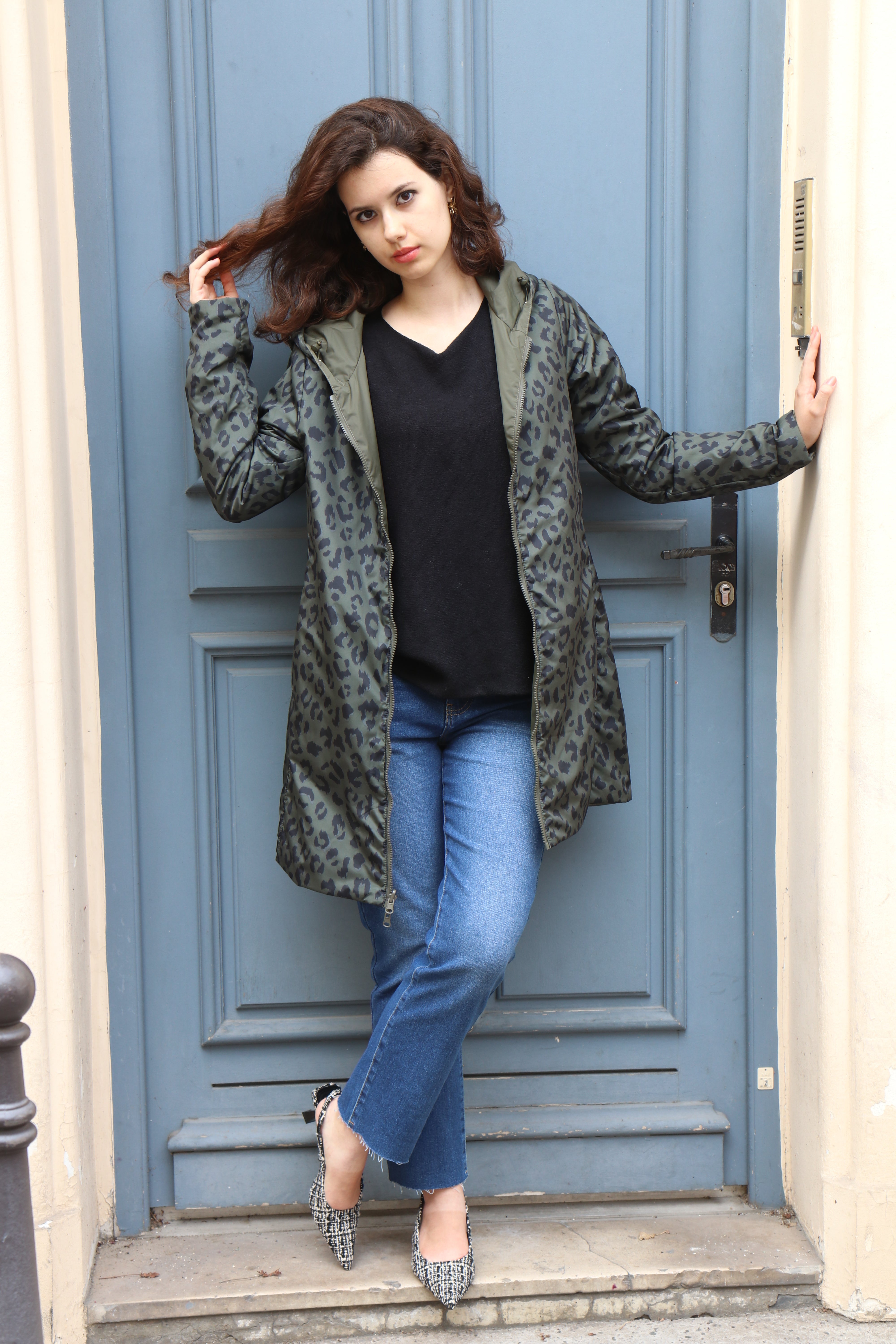 IMPERMEABLE LONG MI-SAISON LEOPARD