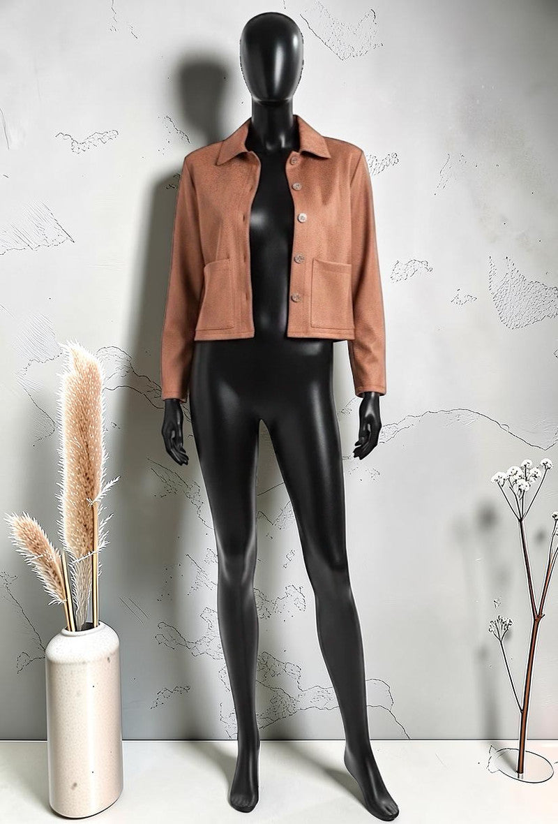 Veste Chic et Tendance avec Poches et Boutons Terracotta