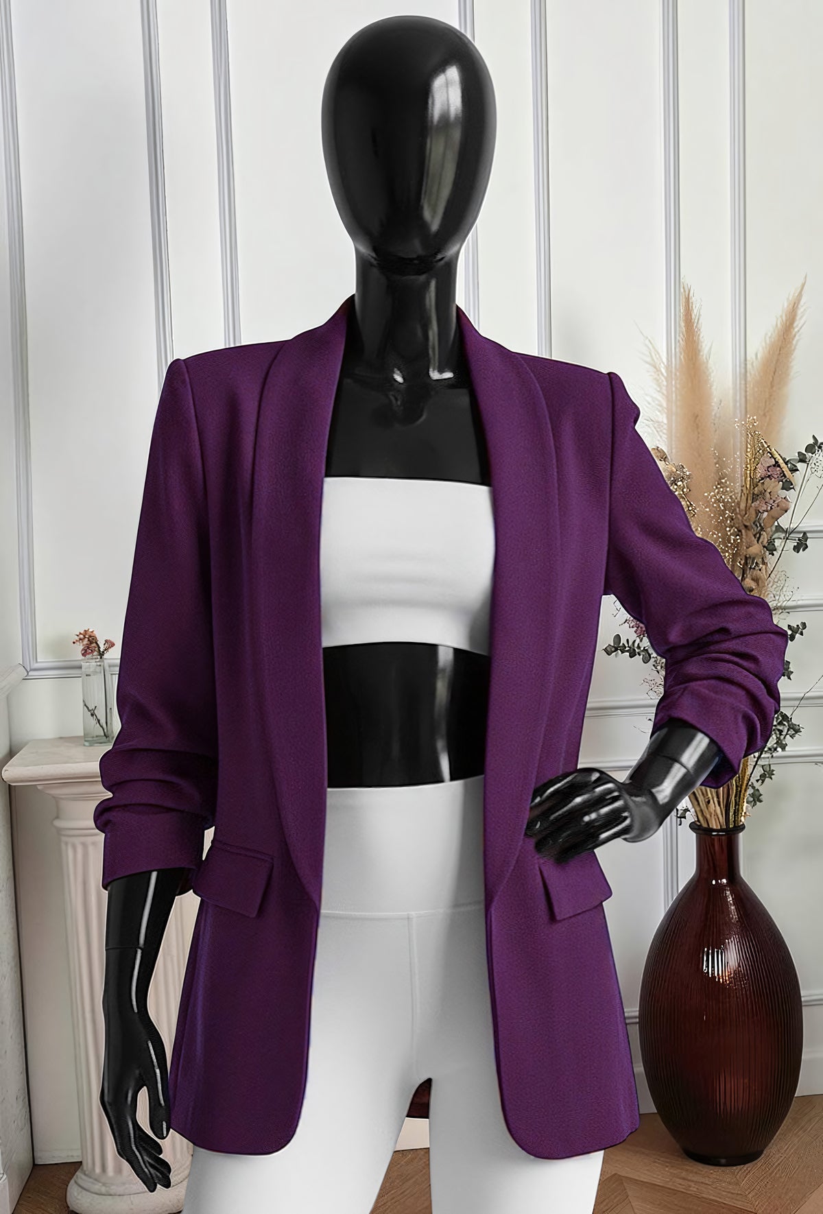 Blazer Mauve avec Doublure – La Muse Parisienne – vue 1