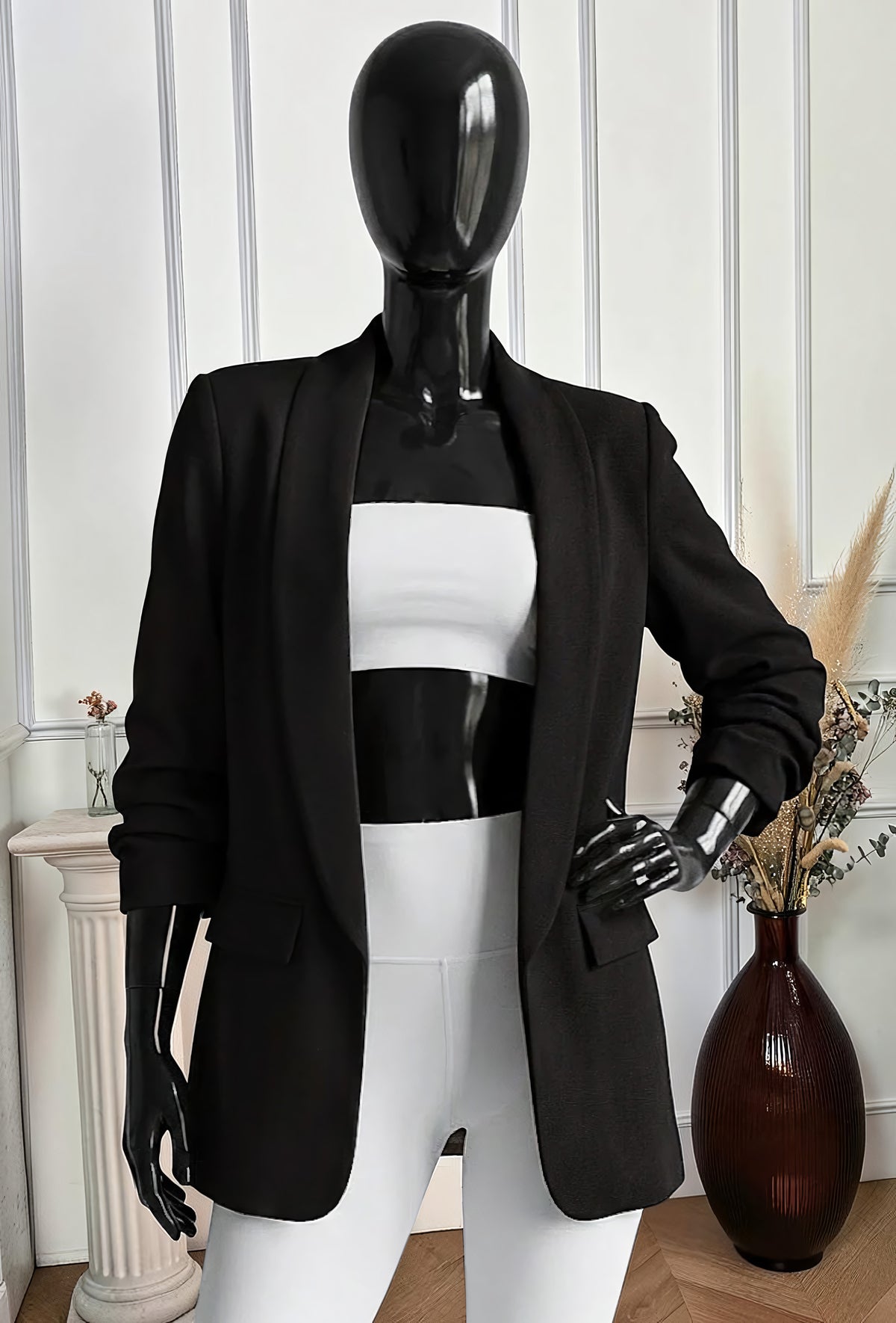 Blazer Noir avec Doublure – La Muse Parisienne – vue 1