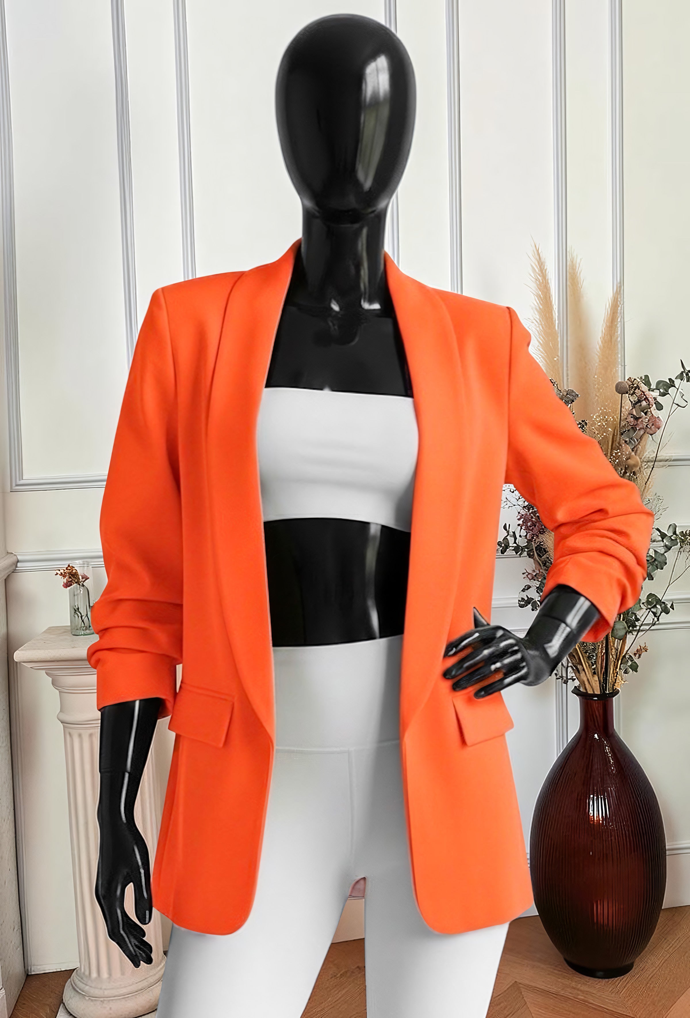 Blazer Orange avec Doublure – La Muse Parisienne – vue 1