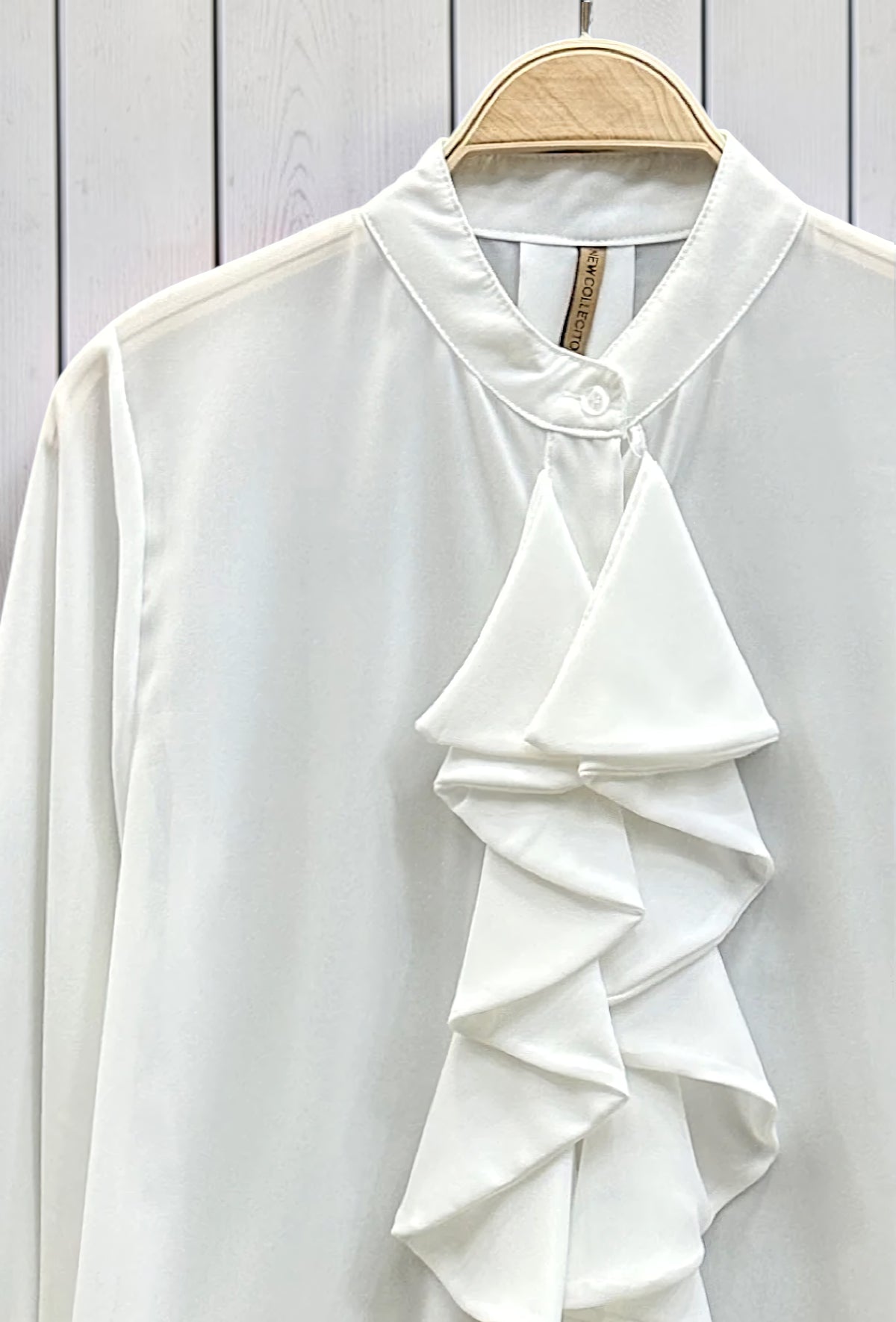 Chemisier Blanc en Voile Épais – La Muse Parisienne – vue 4